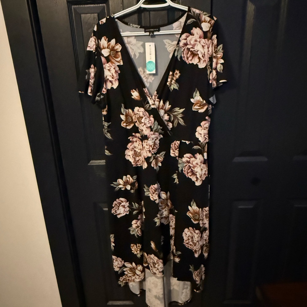 Pink Flutter Sleeve Wrap Maxi Dress
